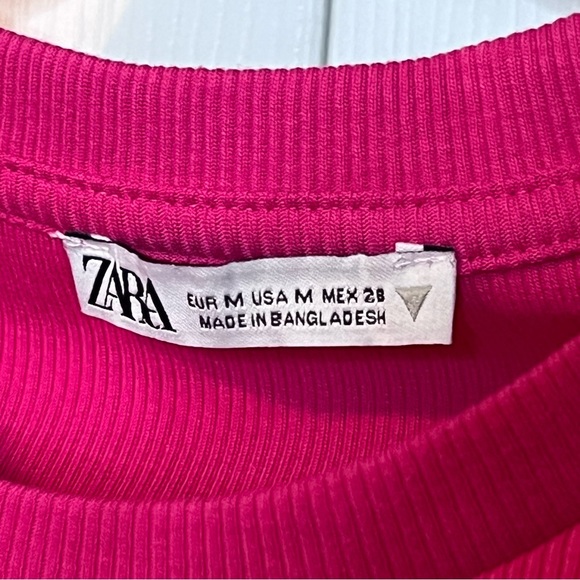 Zara Ribbed Ruffle Sleeve Pink Bodysuit size Medium - Picture 9 of 12